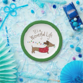 Dachshund-kerstdessert Wegwerpbaar Bord (Feest)