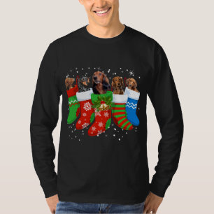 Dachshund Kersthond Schattigee Sokken Xmas T-shirt