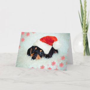 Dachshund-kerstkaart Feestdagen Kaart