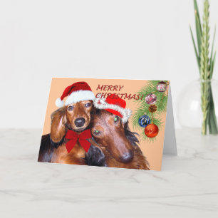 Dachshund-kerstkaart Feestdagen Kaart