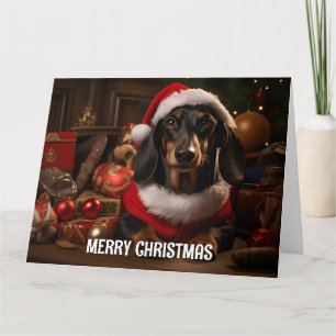 Dachshund-kerstkaart Kaart