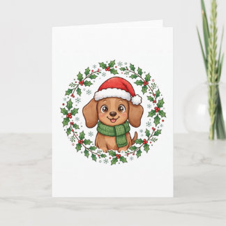 Dachshund Kerstkaart — Kerstman Doxie Kaart