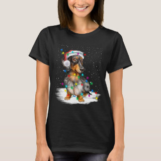 Dachshund-kerstkleven leidden tot Gifts Cute Honde T-shirt