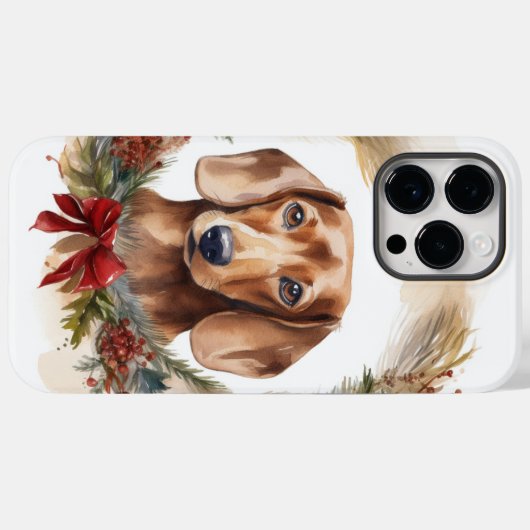 Dachshund Kerstkrans Feestelijke Pup Case-Mate iPhone Case (Achterkant (horizontaal))