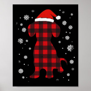 Dachshund Kerstman Hoed Hond Liefhebber Kerstmis Poster