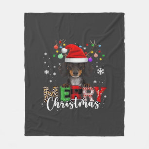 Dachshund Kerstman Hond Vrolijk Kerstmis Oversized Fleece Deken