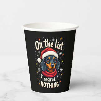 Dachshund Kerstman op de Stoute Lijst Dachshund Ke Papieren Bekers