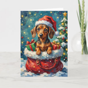 Dachshund Kerstman Santa Zak Avontuur Kaart