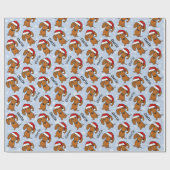 Dachshund Kerstmis Aangepaste Naam Leuke Wiener Ho Cadeaupapier (Vlak)