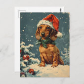 Dachshund Kerstmis Briefkaart (Voorkant / Achterkant)
