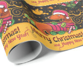 Dachshund Kerstmis Cadeaupapier (Rol Hoek)