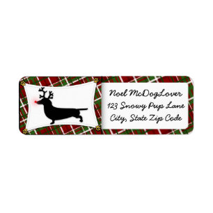 Dachshund Kerstmis Etiket