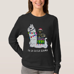 Dachshund Kerstmis Fa La La Llama T-shirt