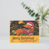 Dachshund Kerstmis Feestdagenkaart (Staand voorkant)