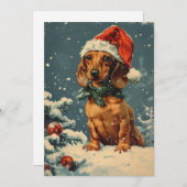Dachshund Kerstmis Feestdagenkaart (Voorkant / Achterkant)