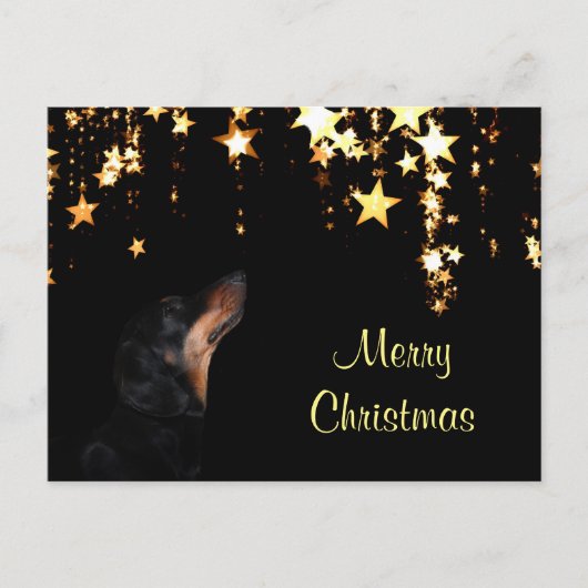 Dachshund Kerstmis Feestdagenkaart (Voorkant)