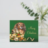 Dachshund Kerstmis Feestdagenkaart (Staand voorkant)