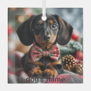 Dachshund Kerstmis Glas Ornament
