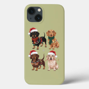Dachshund Kerstmis Hond Moeder Liefhebber Kerstcad iPhone 13 Hoesje