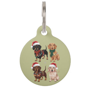 Dachshund Kerstmis Hond Moeder Liefhebber Kerstcad Huisdierpenning