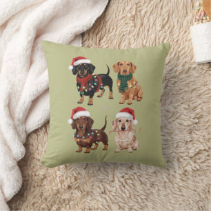 Dachshund Kerstmis Hond Moeder Liefhebber Kerstcad Kussen