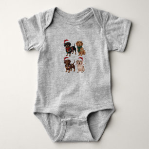 Dachshund Kerstmis Hond Moeder Liefhebber Kerstcad Romper