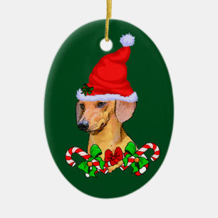 Dachshund Kerstmis Keramisch Ornament