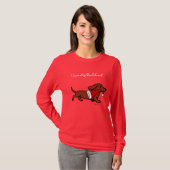 Dachshund Kerstmis loopt T-shirt (Voorkant volledig)