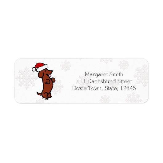 Dachshund Kerstmis Santa Hat Labels (Voorkant)