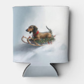 Dachshund Kerstmis sneeuw winter Blikjeskoeler (Voorkant)