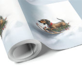 Dachshund Kerstmis sneeuw winter Cadeaupapier (Rol Hoek)