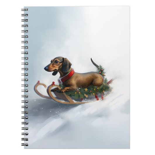 Dachshund Kerstmis sneeuw winter Notitieboek (Voorkant)