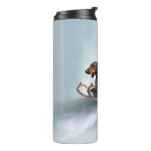 Dachshund Kerstmis sneeuw winter Thermosbeker (Gedraaid links)