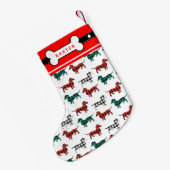 Dachshund-kerstrode flatroze palmdoxies kleine kerstsok (Achterkant (Hangend))