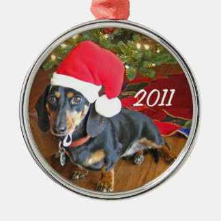 Dachshund-kerstversiering Metalen Ornament