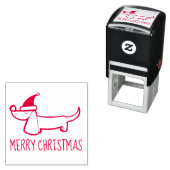 Dachshund kerstzelfinkend stempel (In situ)