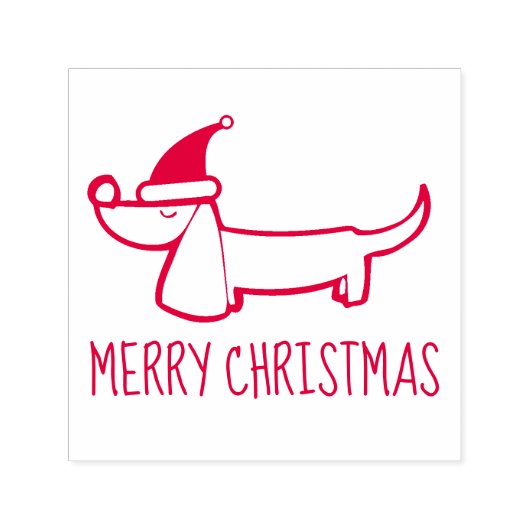 Dachshund kerstzelfinkend stempel (Design)