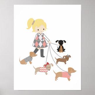 Dachshund kinderkamer muurdecoratie poster