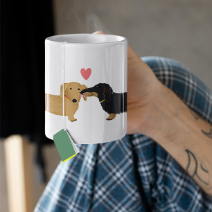 Dachshund Kiss met Heart Cute Wiener Dogs Love Extra Grote Mok