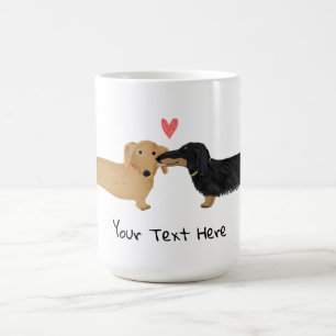 Dachshund Kiss met Heart Wiener Dogs in Love Koffiemok