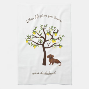 Dachshund Kitchen Towel als het leven je leemons g Theedoek