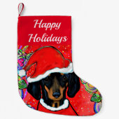 DACHSHUND KLEINE KERSTSOK (Voorkant)