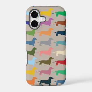 Dachshund kleurrijke Iphone-draagtas