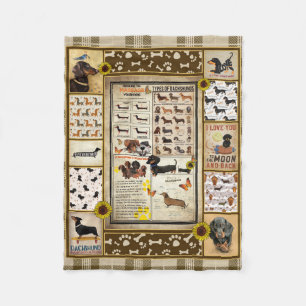 Dachshund Knowledge Blanket Gift Fleece Deken