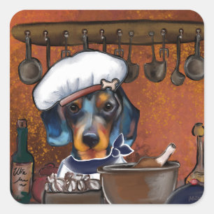 Dachshund-koks Vierkante Sticker