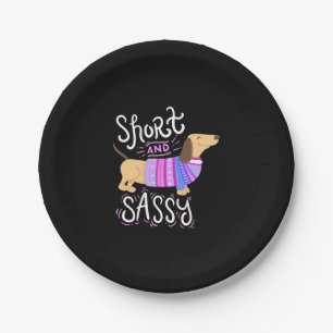 Dachshund kort en sassisch papieren bordje