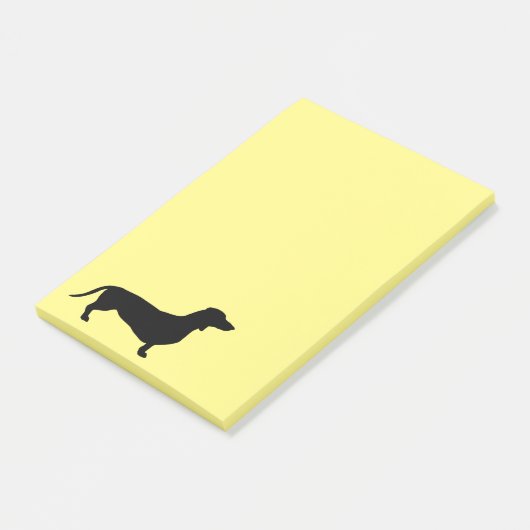 Dachshund Kort Haar - Silhouet 1 Post-it® Notes (Schuin)