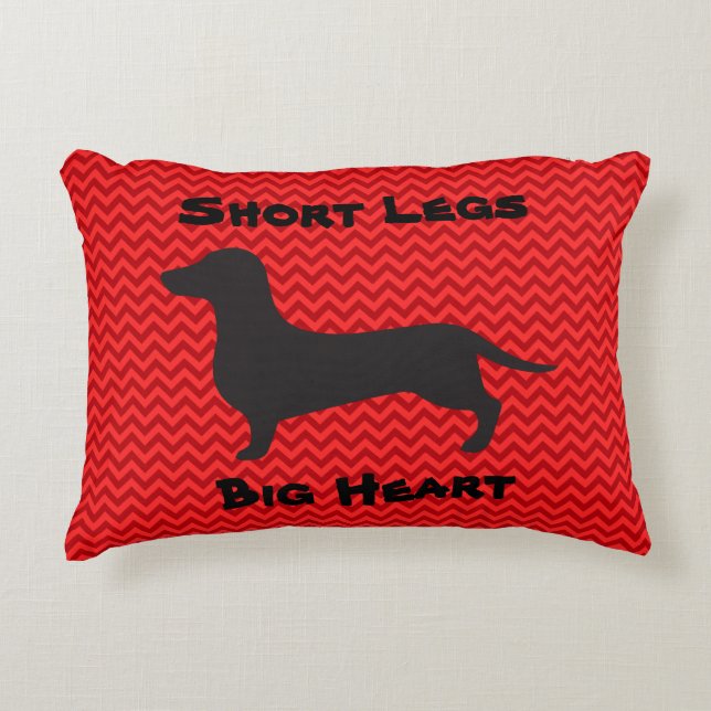 Dachshund - Korte poten, groot hart accentkussen Accent Kussen (Voorkant)