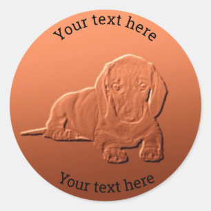 Dachshund Kunstontwerp #copp11 Ronde Sticker
