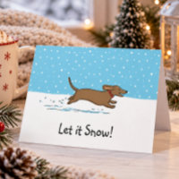Dachshund Laat het Sneeuwen - Gelukkige Wiener Dog